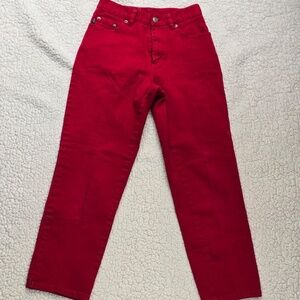 Lauren Jeans Co. Ralph Lauren Red Straight Leg Denim Jeans Size 2P